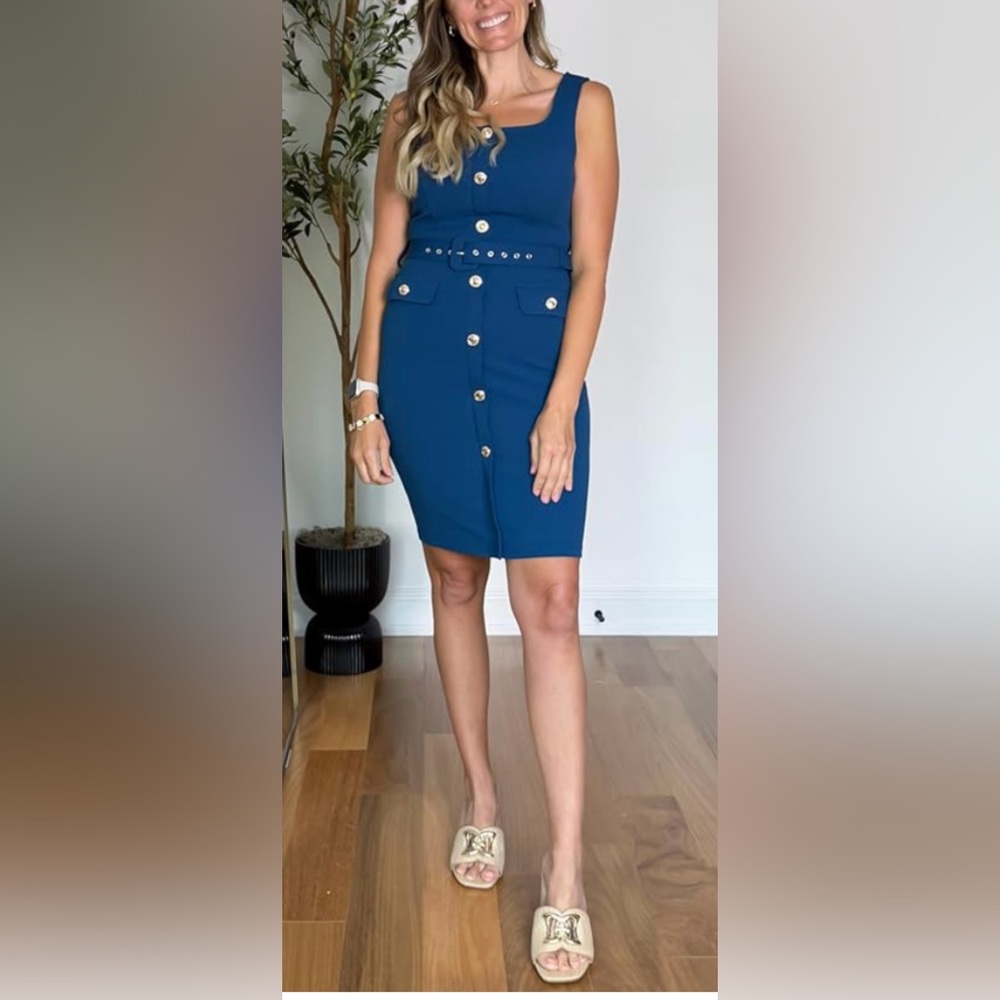Elegant Teal Sleeveless Dress
